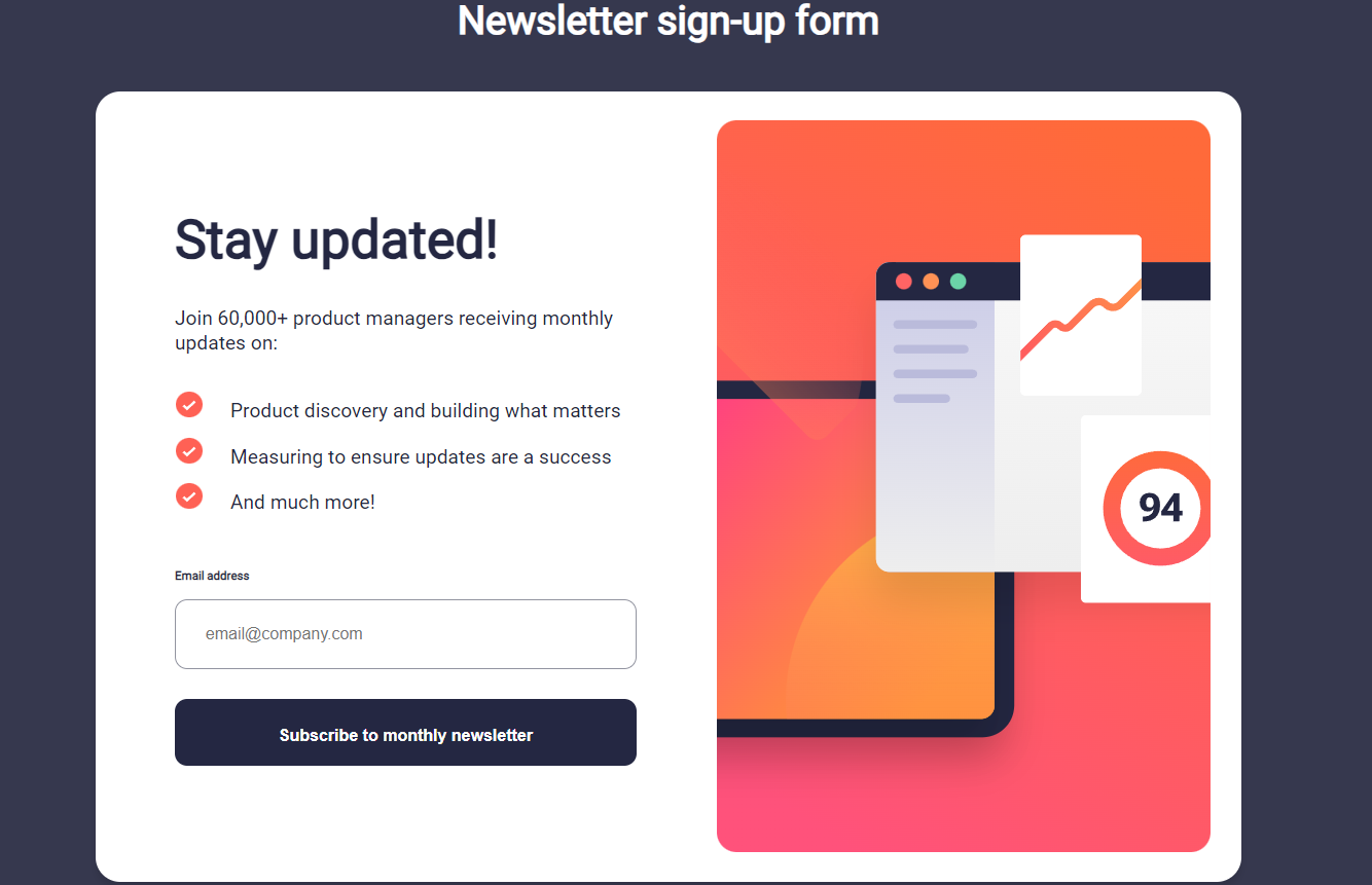 Newsletter-sign-up-form solution